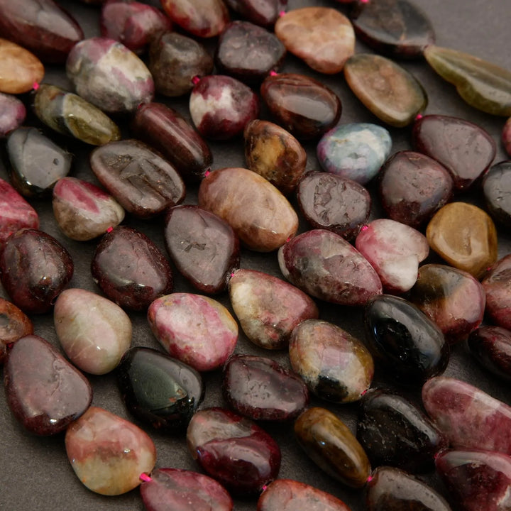 Watermelon Tourmaline · Smooth · Nuggets · 10x14mm, Tejas Beads, Beads