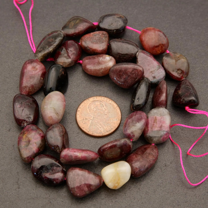Watermelon Tourmaline · Smooth · Nuggets · 10x14mm, Tejas Beads, Beads