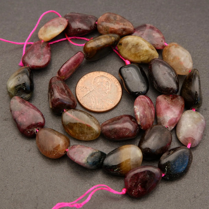 Watermelon Tourmaline · Smooth · Nuggets · 10x14mm, Tejas Beads, Beads