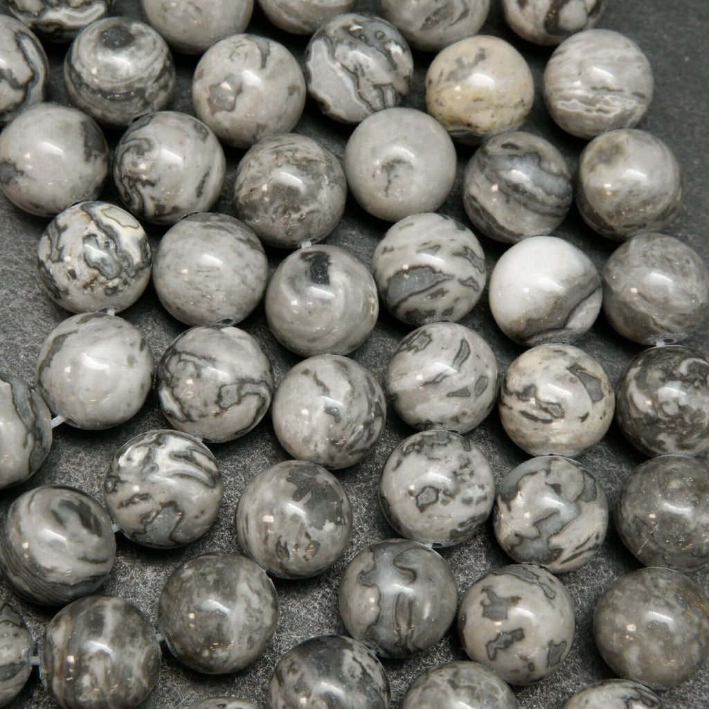 Silver Crazy Lace Agate Beads.