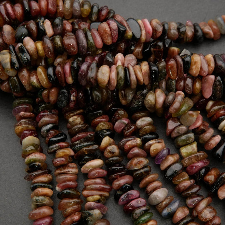Watermelon Tourmaline · Smooth · Freeform Chips · 10mm, 12mm, Tejas Beads, Beads
