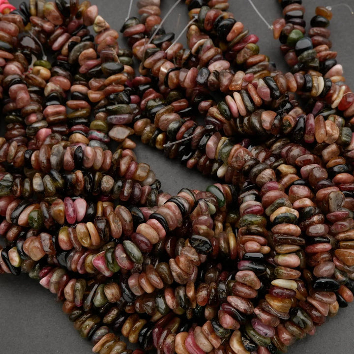Watermelon Tourmaline · Smooth · Freeform Chips · 10mm, 12mm, Tejas Beads, Beads