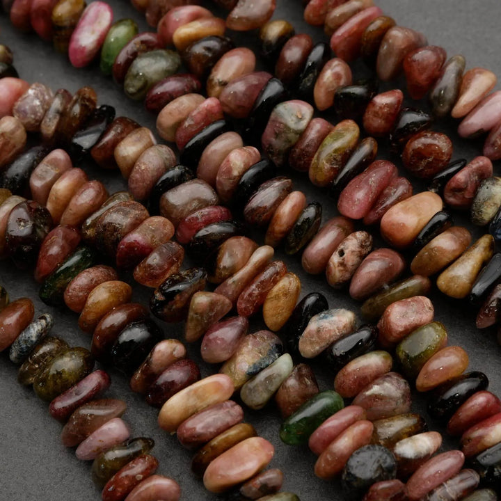 Watermelon Tourmaline · Smooth · Freeform Chips · 10mm, 12mm, Tejas Beads, Beads