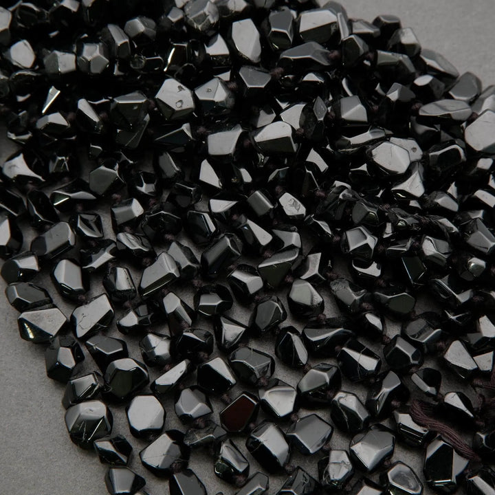 Black Spinel · Faceted · Nuggets · 7mm to 10mm, Tejas Beads, Beads