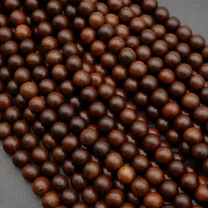 Brown Rosewood · Smooth · Round · 6mm, 8mm, 10mm, Tejas Beads, Beads