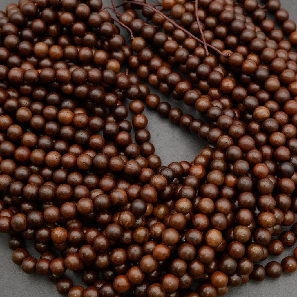 Brown Rosewood · Smooth · Round · 6mm, 8mm, 10mm, Tejas Beads, Beads