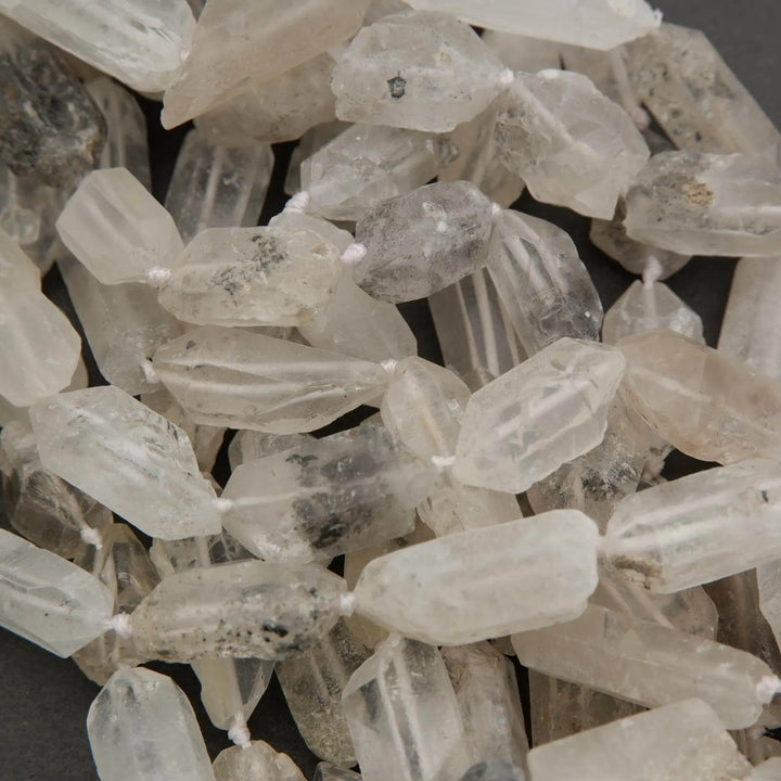 Tibetan Quartz · Faceted · Matte · Double Point · 8mm, 10mm, Tejas Beads, Uncategorized