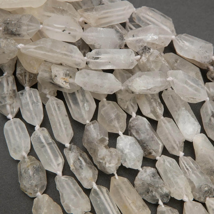 Tibetan Quartz · Faceted · Matte · Double Point · 8mm, 10mm, Tejas Beads, Uncategorized
