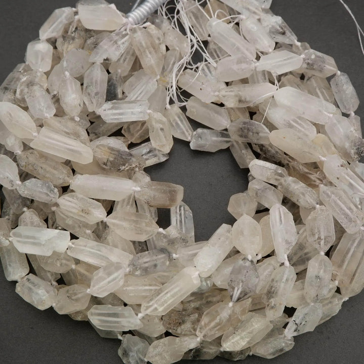 Tibetan Quartz · Faceted · Matte · Double Point · 8mm, 10mm, Tejas Beads, Uncategorized