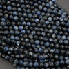 Dark blue kyanite beads showing deep navy and charcoal tones