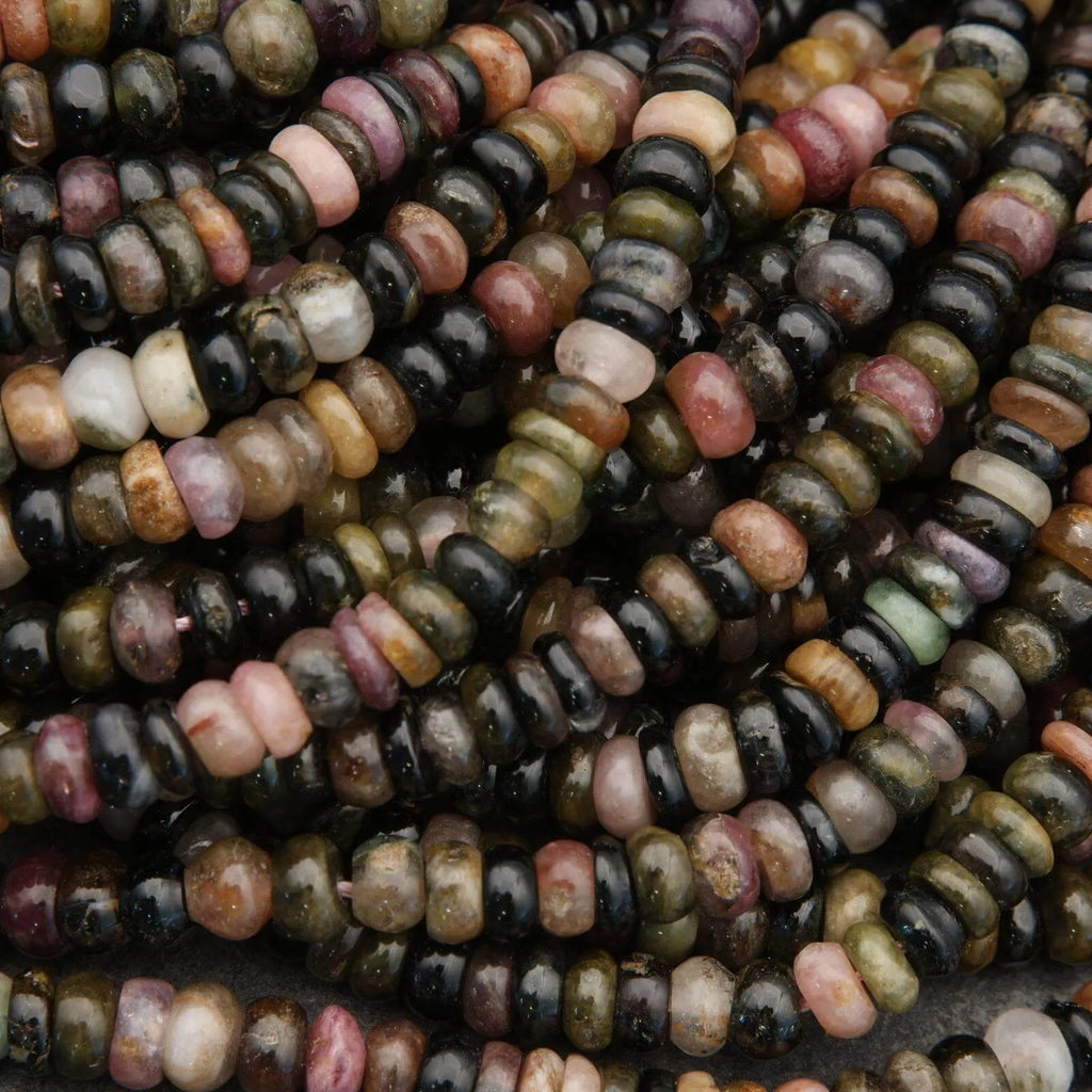 Close-up of multicolored beads with a natural pattern