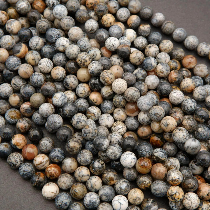 Black Dendritic Opal · Smooth · Round · 8mm, Tejas Beads, Beads