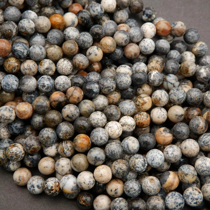 Black Dendritic Opal · Smooth · Round · 8mm, Tejas Beads, Beads