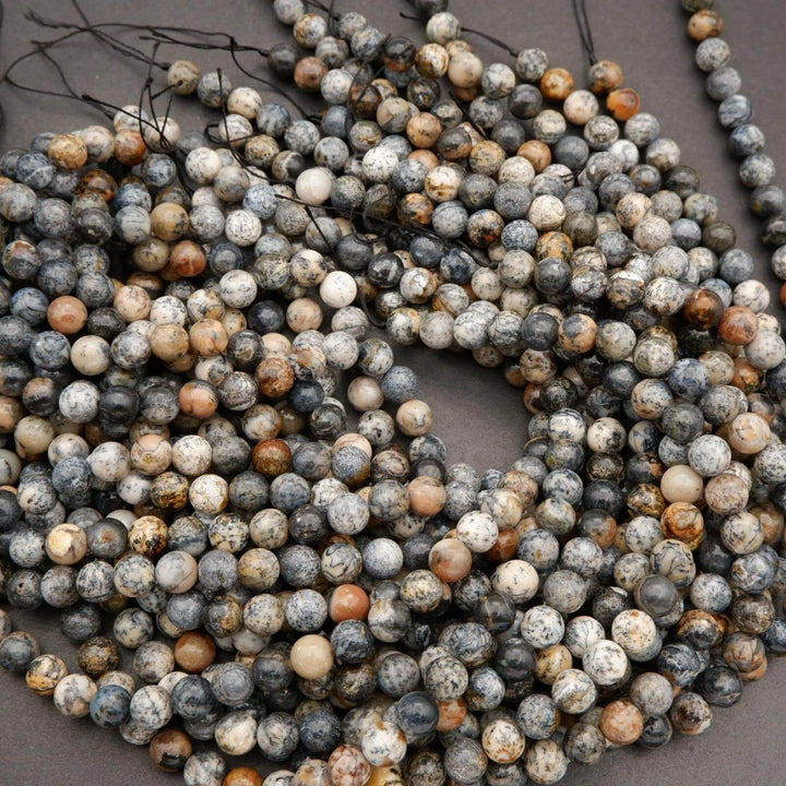 Black Dendritic Opal · Smooth · Round · 8mm, Tejas Beads, Beads