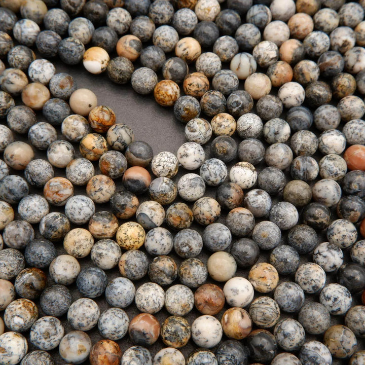 Black Dendritic Opal · Smooth · Round · 8mm, Tejas Beads, Beads