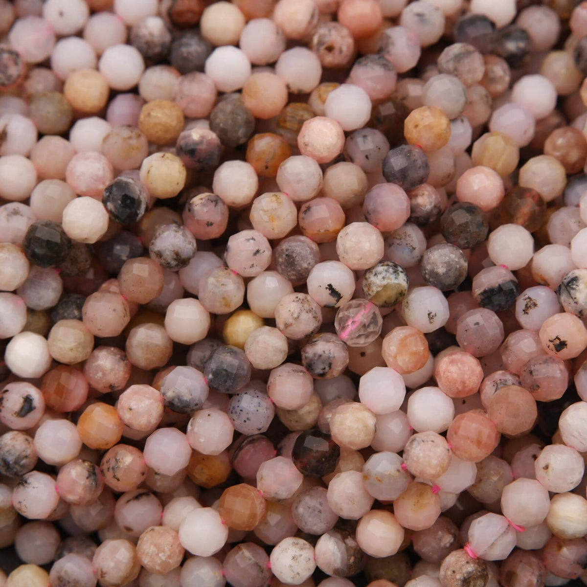 Dendritic Pink Opal · Microfaceted · Round · 4mm– Tejas Beads