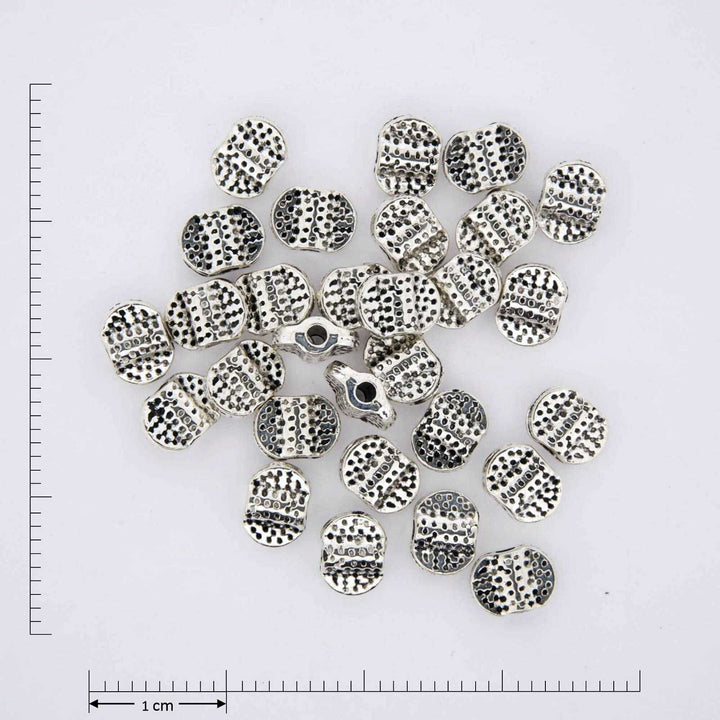 Dotted Oval Silver Jewelry Findings.