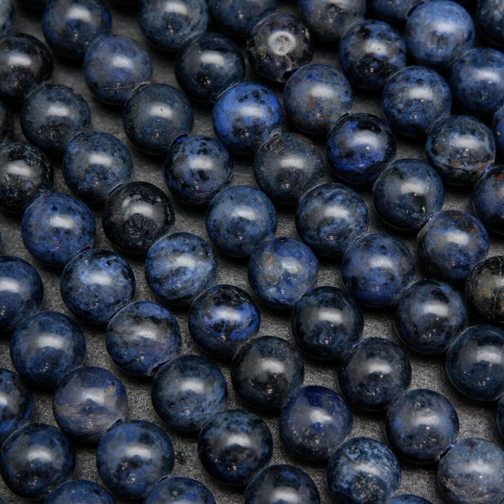 Blue dumortierite beads.