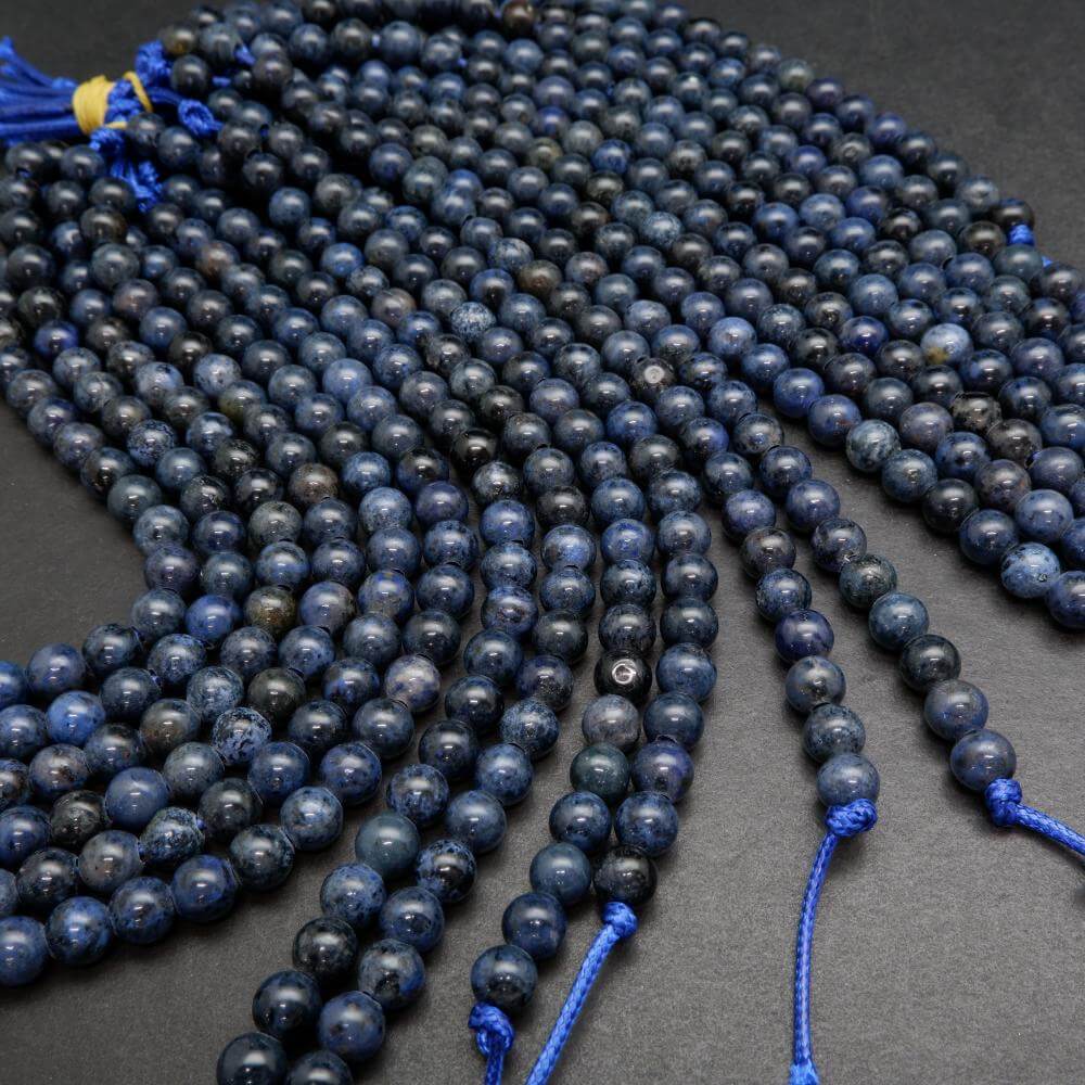 Blue dumortierite beads.
