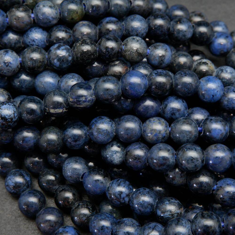 Blue dumortierite beads.