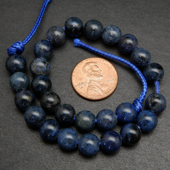 Blue dumortierite beads.