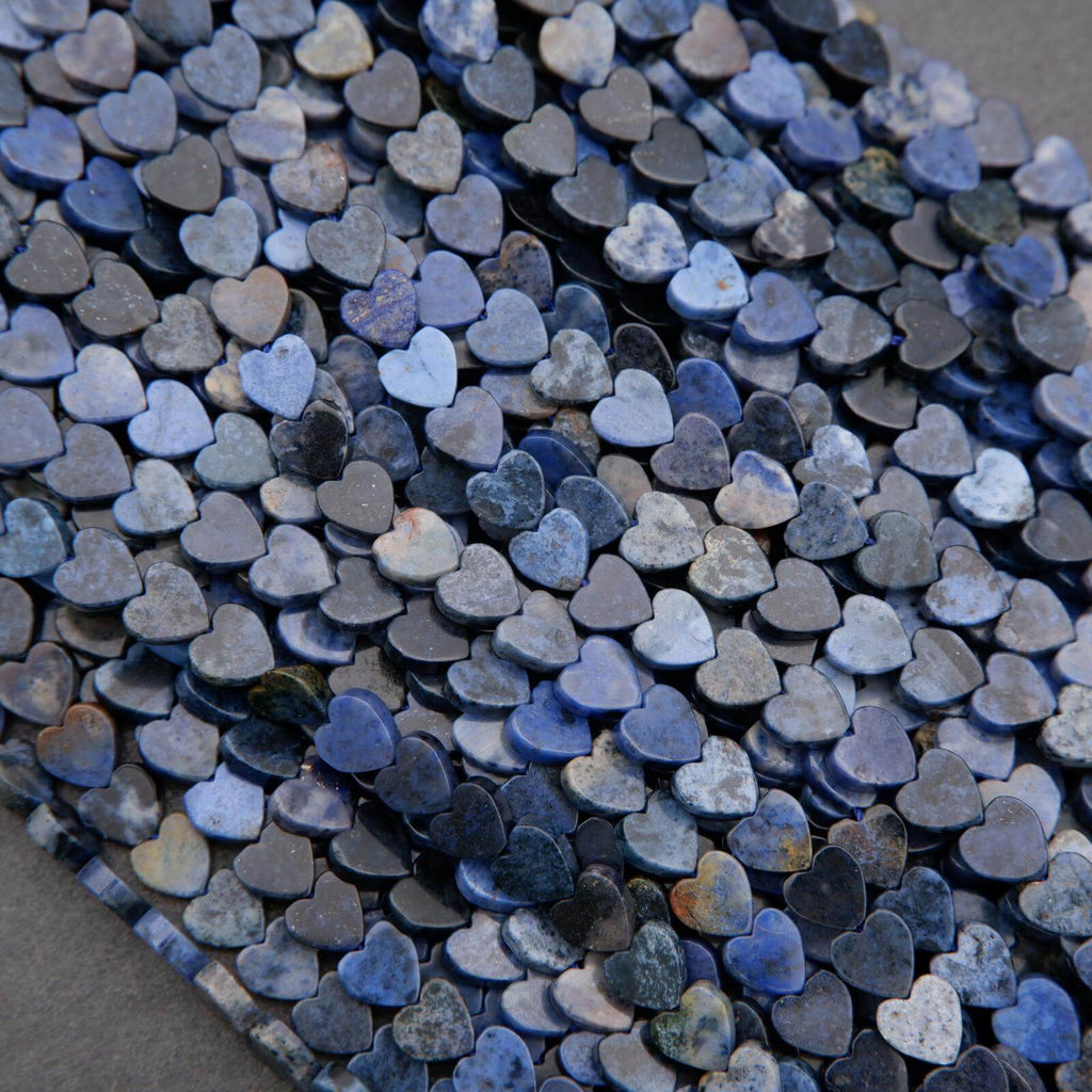 Close-up of a blue heart-shaped stone mosaic