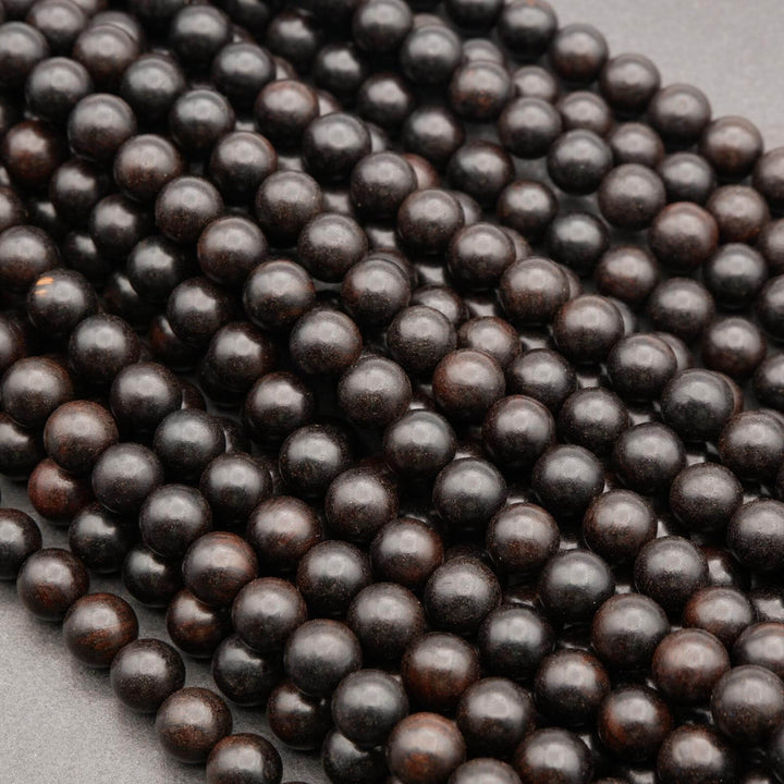 Ebony Wood · Smooth · Round · 6mm, 8mm, 10mm, Tejas Beads, Beads