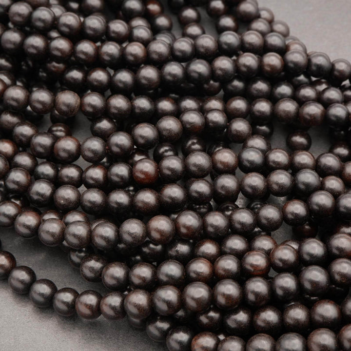 Ebony Wood · Smooth · Round · 6mm, 8mm, 10mm, Tejas Beads, Beads