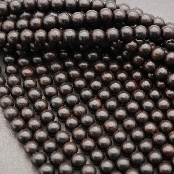 Ebony Wood · Smooth · Round · 6mm, 8mm, 10mm, Tejas Beads, Beads
