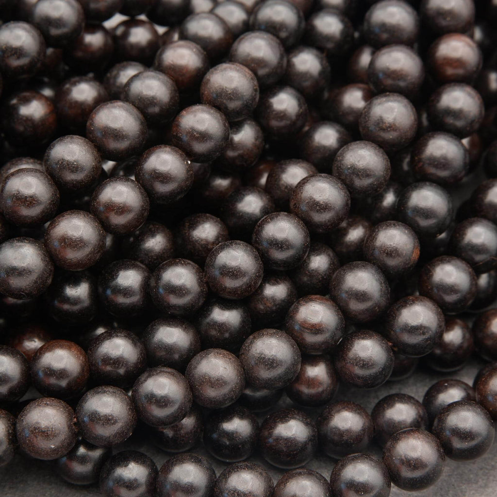 Ebony Wood · Smooth · Round · 6mm, 8mm, 10mm Beads Tejas Beads