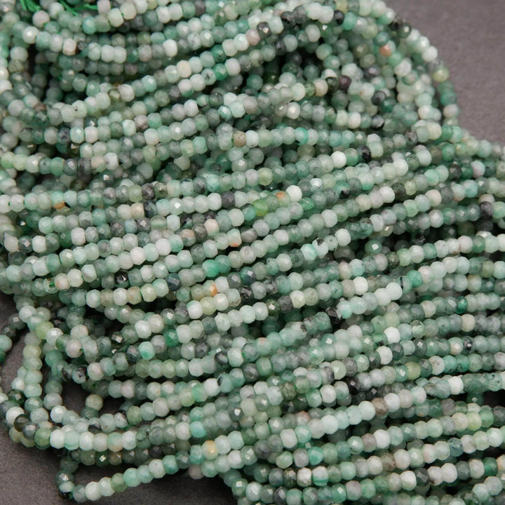 Emerald · Microfaceted · Rondelle · 2x3mm, Tejas Beads, Beads