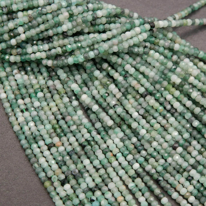 Emerald · Microfaceted · Rondelle · 2x3mm, Tejas Beads, Beads