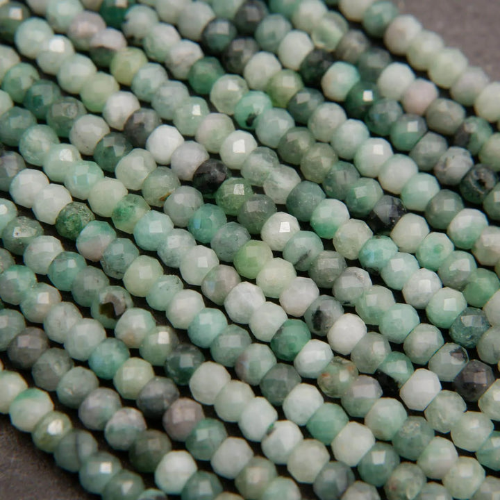 Emerald · Microfaceted · Rondelle · 2x3mm, Tejas Beads, Beads