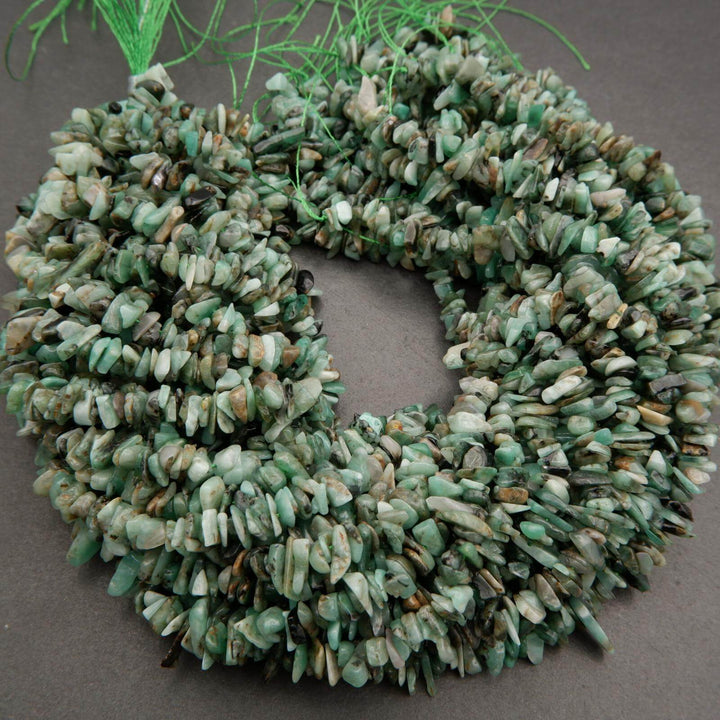 Emerald · Smooth · Freeform Chips · 7mm, Tejas Beads, Beads