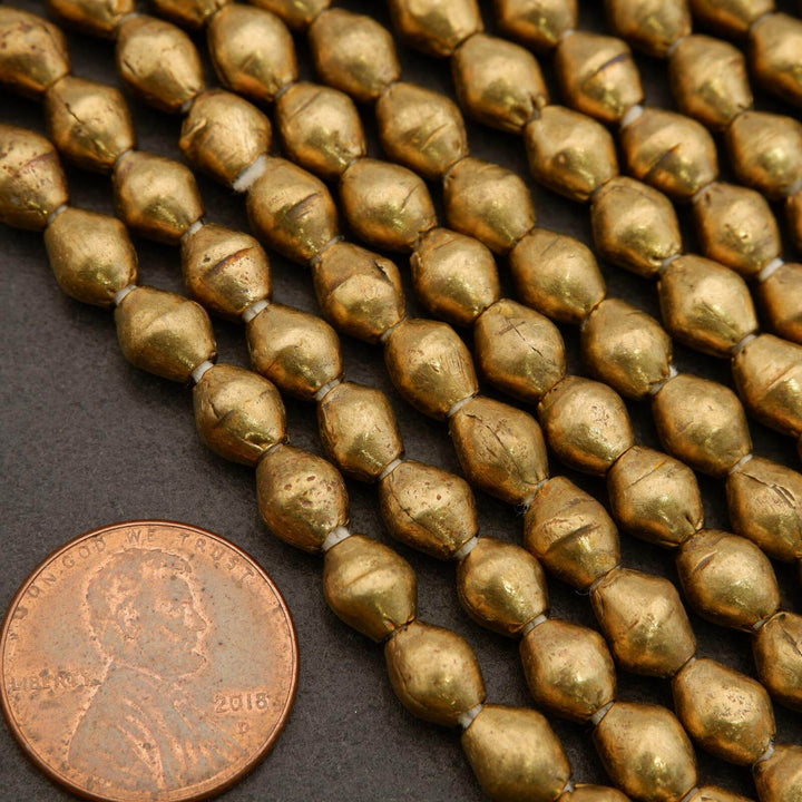 Ethiopian Brass · Smooth · Bicone · 6mm, Tejas Beads, Beads