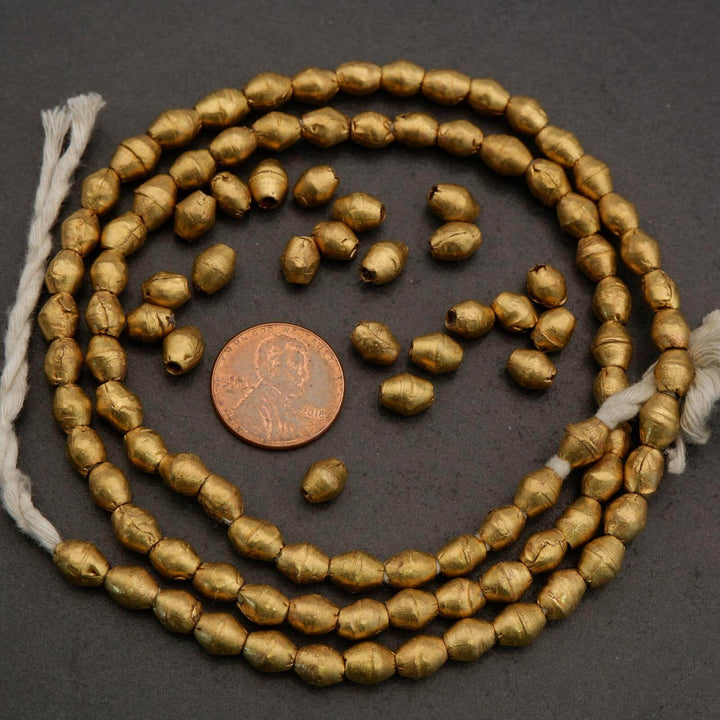 Ethiopian Brass · Smooth · Bicone · 6mm, Tejas Beads, Beads