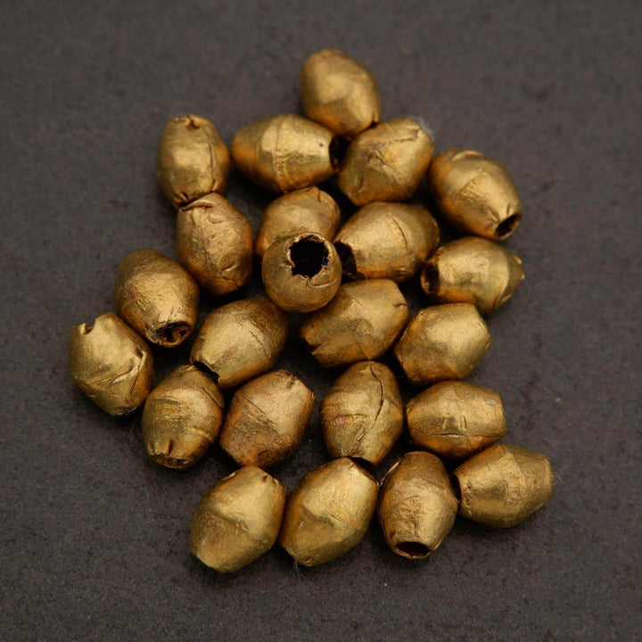 Ethiopian Brass · Smooth · Bicone · 6mm, Tejas Beads, Beads