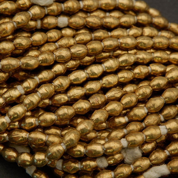 Ethiopian Brass · Smooth · Bicone · 4.5mm, Tejas Beads, Beads