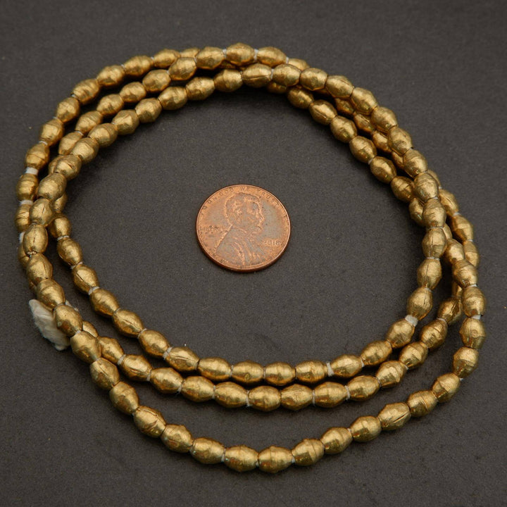 Ethiopian Brass · Smooth · Bicone · 4.5mm, Tejas Beads, Beads