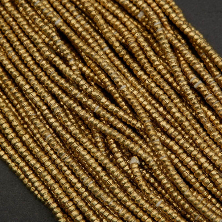 Ethiopian Brass · Smooth · Rondelle · 2mm, 3mm, Tejas Beads, Beads