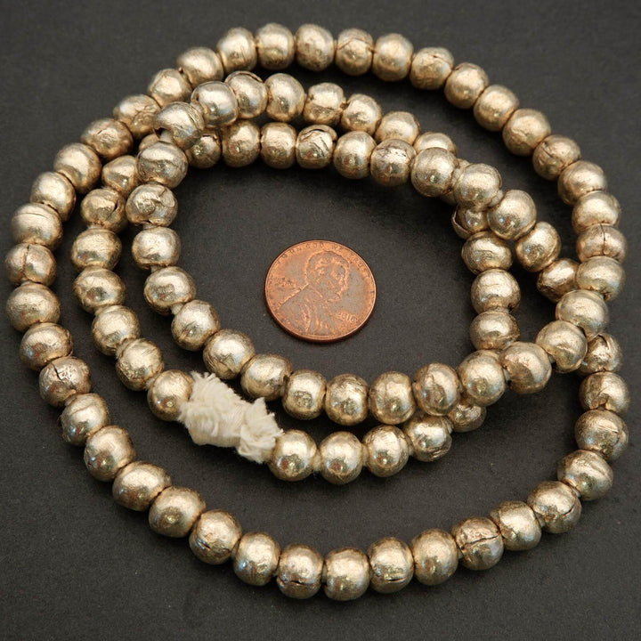 Ethiopian Silver White Metal · Smooth · Rondellish · 8mm, Tejas Beads, Beads