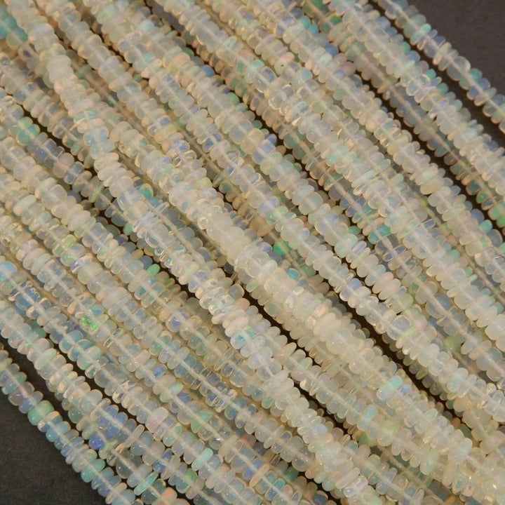 Ethiopian Opal A · Smooth · Rondelle ­· 3mm, 4mm, Tejas Beads, Beads