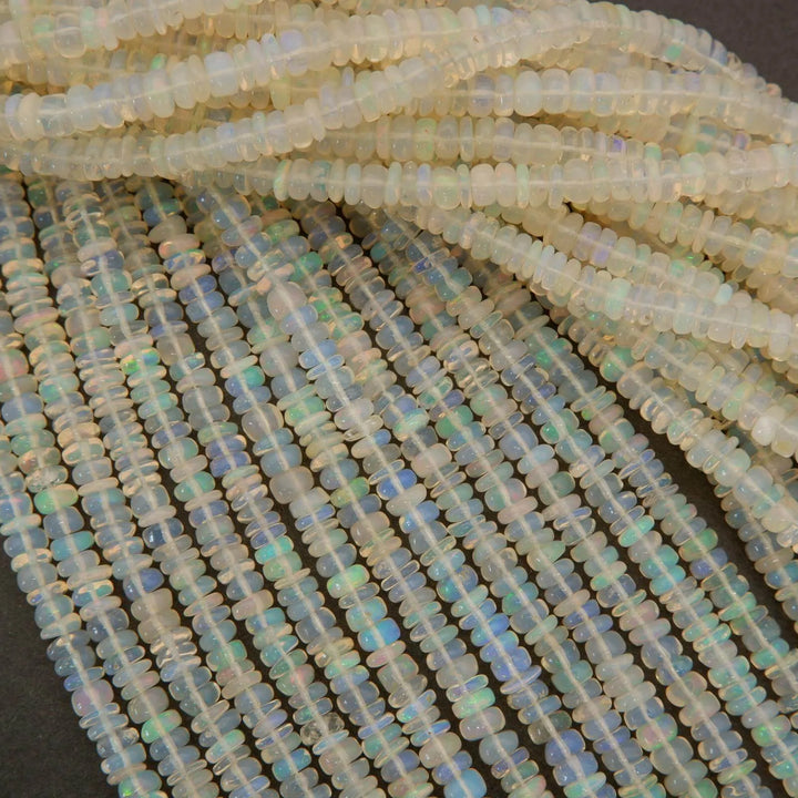 Ethiopian Opal A · Smooth · Rondelle ­· 3mm, 4mm, Tejas Beads, Beads