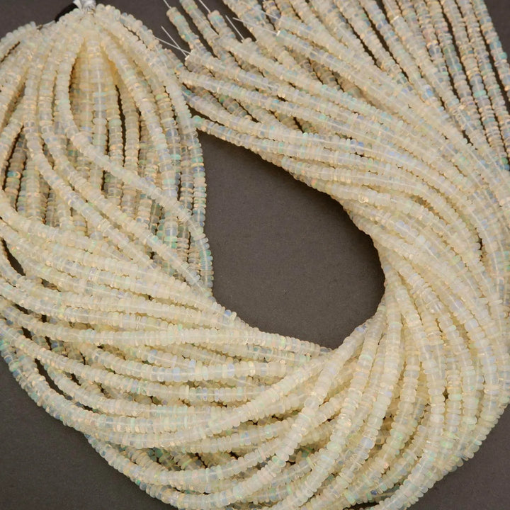 Ethiopian Opal A · Smooth · Rondelle ­· 3mm, 4mm, Tejas Beads, Beads