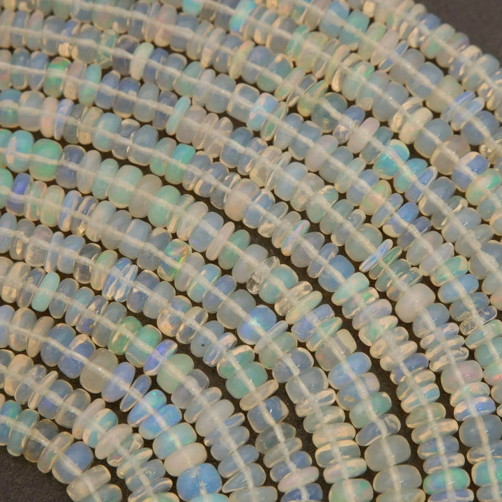 Ethiopian Opal A · Smooth · Rondelle ­· 3mm, 4mm, Tejas Beads, Beads