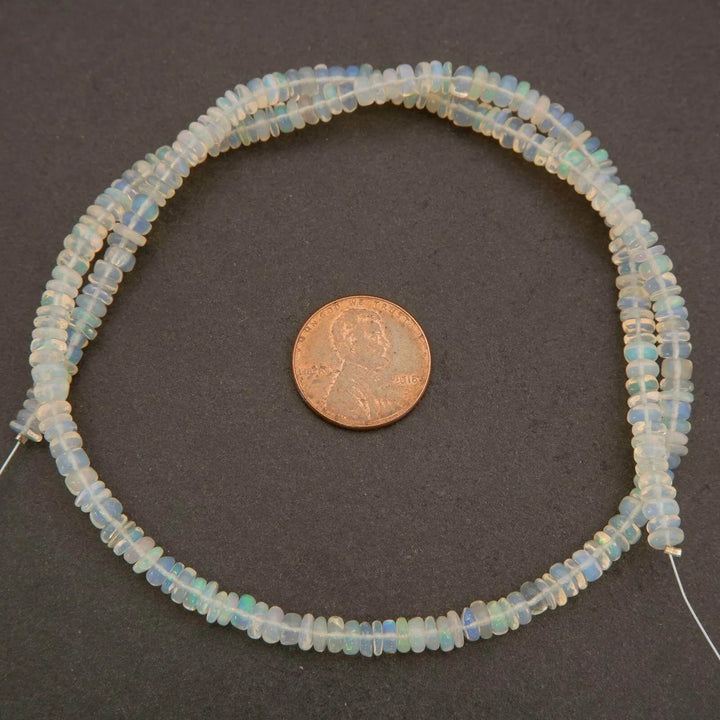 Ethiopian Opal A · Smooth · Rondelle ­· 3mm, 4mm, Tejas Beads, Beads