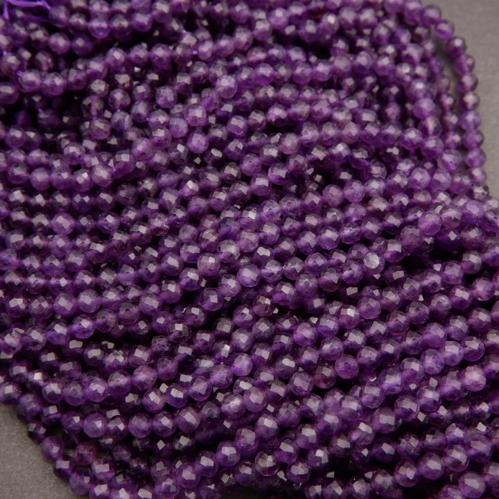 Amethyst A · Microfaceted · Round · 3mm, 4mm, Tejas Beads, Beads