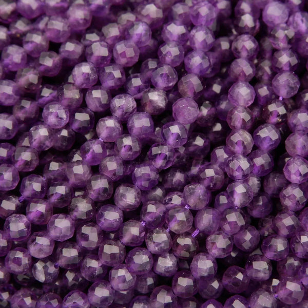 Amethyst A · Microfaceted · Round · 3mm, 4mm, Tejas Beads, Beads