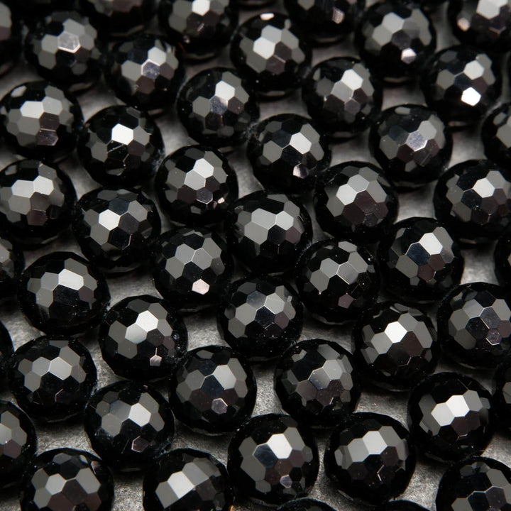 Sparkling black onyx beads.