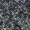 Faceted blue kyanite beads highlighting natural texture and tonal depth